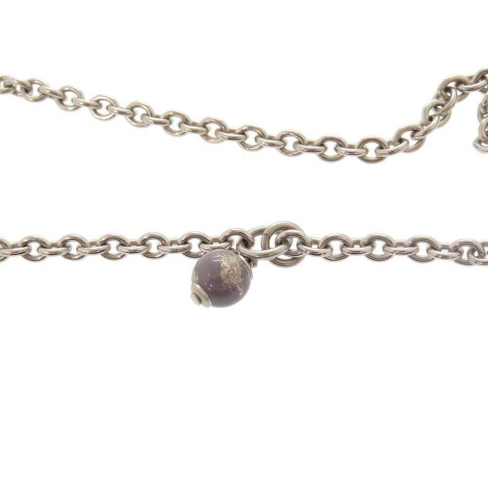 CHANEL Silver Pearl Logo Necklace - Picture 6 of 6